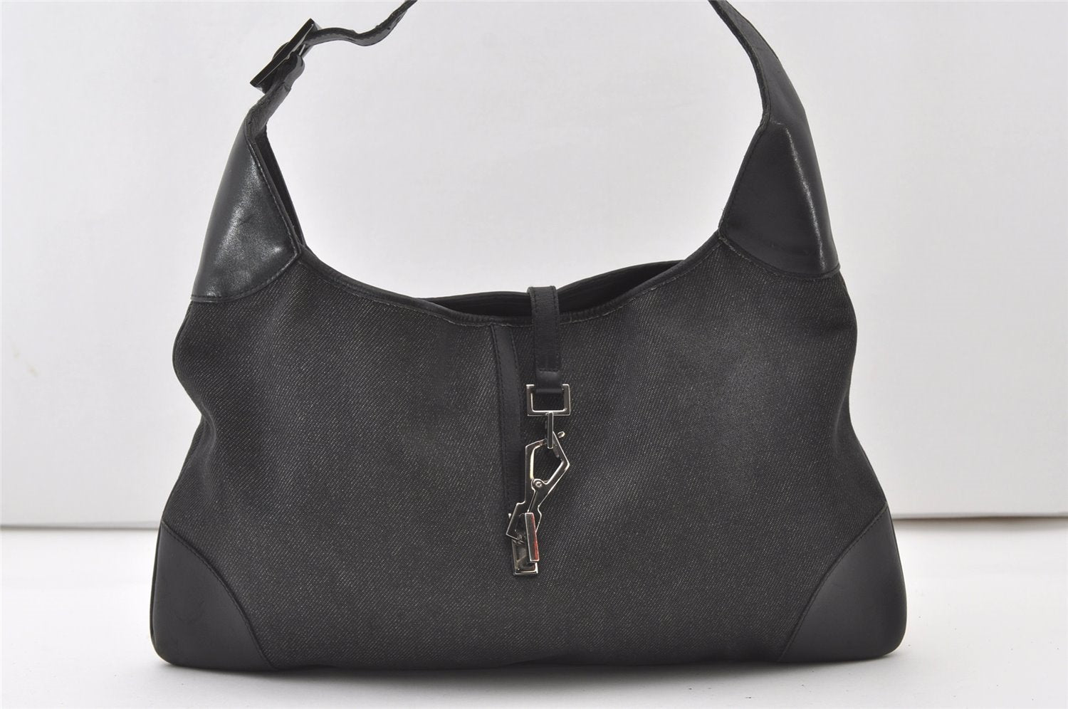 Authentic GUCCI Kandinsky Shoulder Hand Bag Canvas Leather 28629 Black 0477J