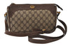 Authentic GUCCI Vintage Shoulder Cross Body Bag Purse GG PVC Leather Brown 0478J