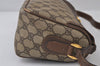 Authentic GUCCI Vintage Shoulder Cross Body Bag Purse GG PVC Leather Brown 0478J