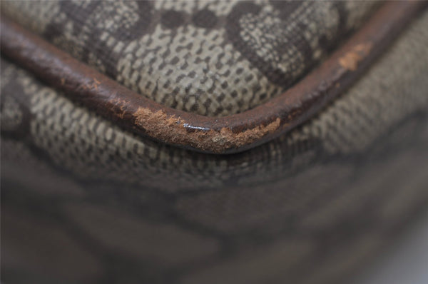 Authentic GUCCI Vintage Shoulder Cross Body Bag Purse GG PVC Leather Brown 0478J