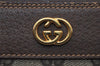 Authentic GUCCI Vintage Shoulder Cross Body Bag Purse GG PVC Leather Brown 0478J
