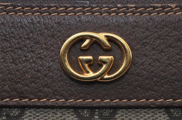 Authentic GUCCI Vintage Shoulder Cross Body Bag Purse GG PVC Leather Brown 0478J