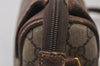 Authentic GUCCI Vintage Shoulder Cross Body Bag Purse GG PVC Leather Brown 0478J