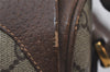 Authentic GUCCI Vintage Shoulder Cross Body Bag Purse GG PVC Leather Brown 0478J