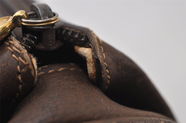 Authentic GUCCI Vintage Shoulder Cross Body Bag Purse GG PVC Leather Brown 0478J