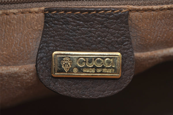 Authentic GUCCI Vintage Shoulder Cross Body Bag Purse GG PVC Leather Brown 0478J