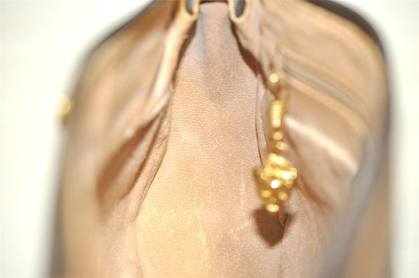 Authentic GUCCI Vintage Shoulder Cross Body Bag Purse GG PVC Leather Brown 0478J