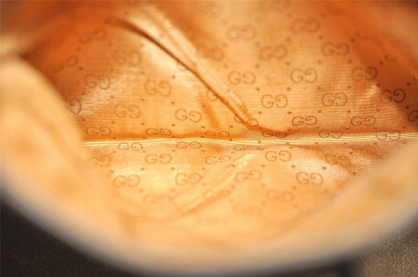 Authentic GUCCI Vintage Shoulder Cross Body Bag Purse GG PVC Leather Brown 0478J