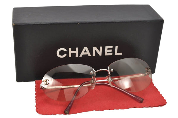 Authentic CHANEL Sunglasses CC Logos CoCo Mark Titanium 4013 Pink Box 0479J