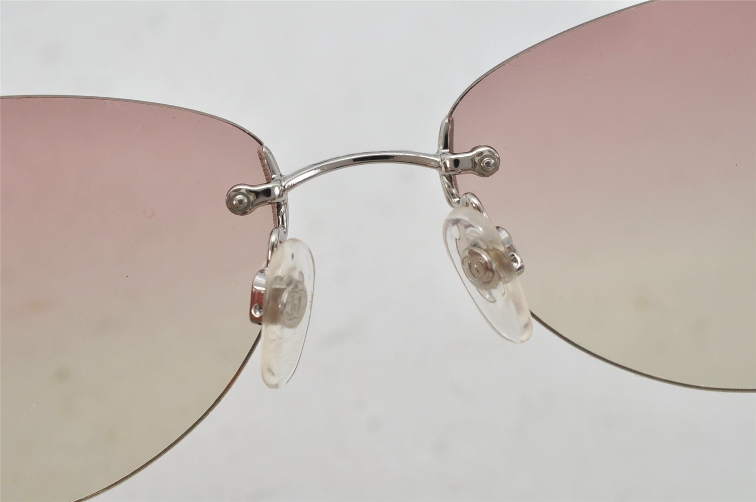 Authentic CHANEL Sunglasses CC Logos CoCo Mark Titanium 4013 Pink Box 0479J