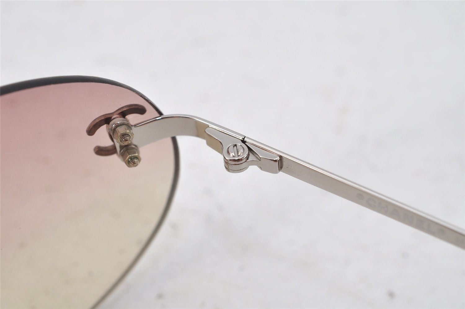 Authentic CHANEL Sunglasses CC Logos CoCo Mark Titanium 4013 Pink Box 0479J