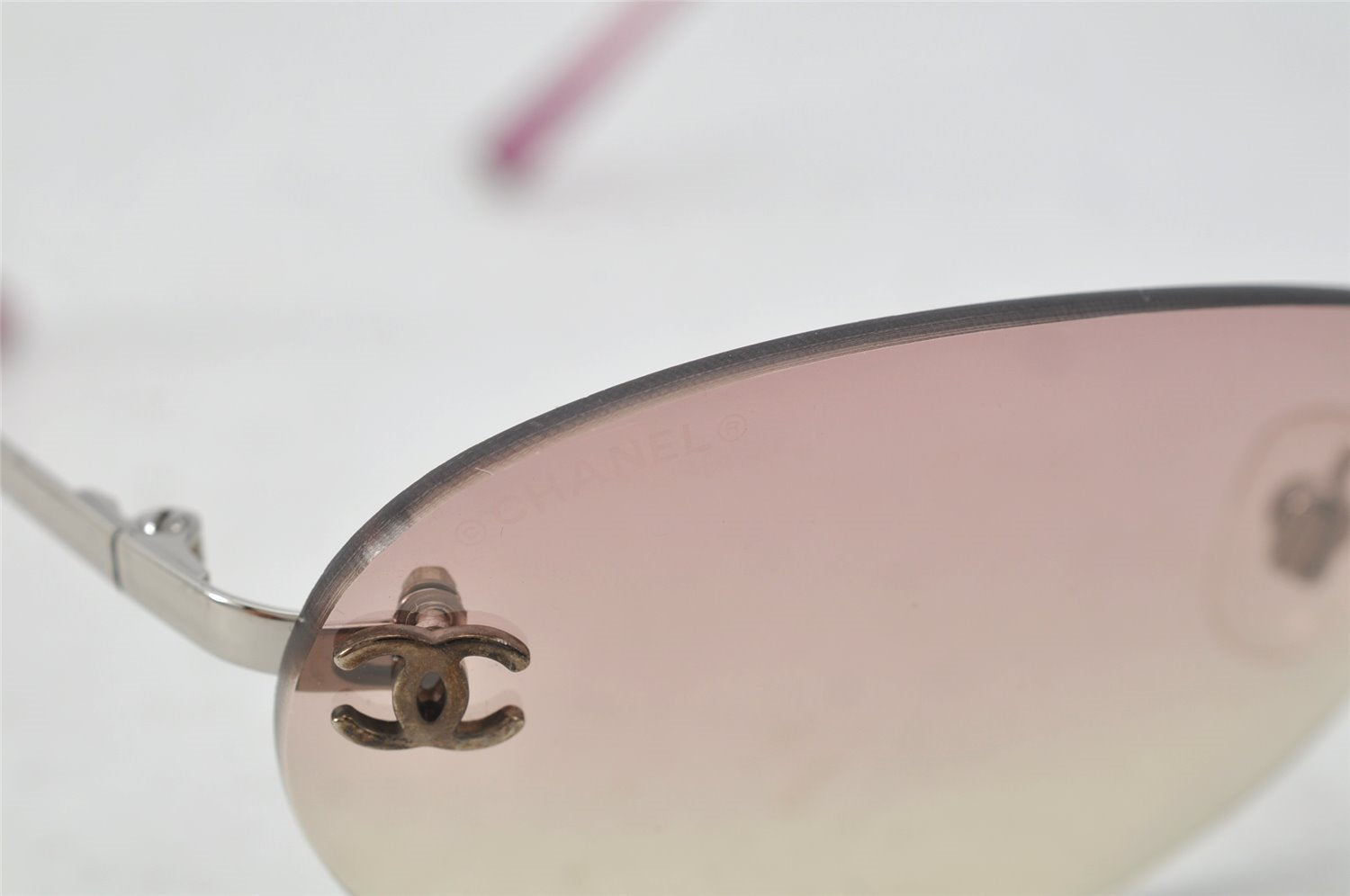 Authentic CHANEL Sunglasses CC Logos CoCo Mark Titanium 4013 Pink Box 0479J