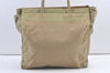 Authentic PRADA Vintage Nylon Tessuto Shoulder Tote Bag Beige Green 0480K