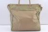 Authentic PRADA Vintage Nylon Tessuto Shoulder Tote Bag Beige Green 0480K