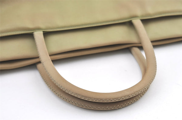 Authentic PRADA Vintage Nylon Tessuto Shoulder Tote Bag Beige Green 0480K