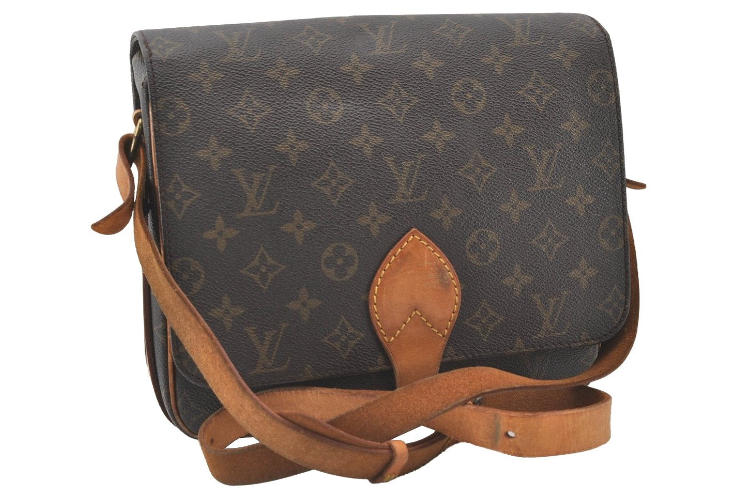 Authentic Louis Vuitton Monogram Cartouchiere GM M51252 Shoulder Cross Bag 0481J