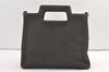 Authentic Salvatore Ferragamo Gancini Canvas Leather 2Way Hand Bag Black 0481K