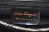 Authentic Salvatore Ferragamo Gancini Canvas Leather 2Way Hand Bag Black 0481K