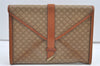Authentic CELINE Macadam Blason Pattern Clutch Bag PVC Leather Beige Junk 0483K
