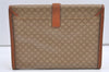 Authentic CELINE Macadam Blason Pattern Clutch Bag PVC Leather Beige Junk 0483K