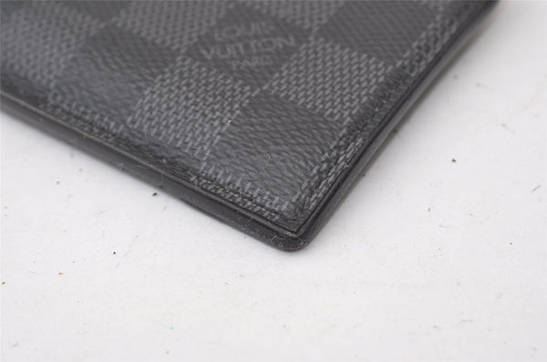 Authentic Louis Vuitton Damier Graphite Coin Card Holder Wallet M64038 LV 0486J