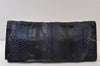 Authentic GUCCI Python Motif Leather Clutch Hand Bag Navy 228574 Box 0487J