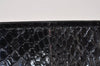 Authentic GUCCI Python Motif Leather Clutch Hand Bag Navy 228574 Box 0487J