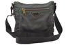 Authentic PRADA Nylon Tessuto Saffiano Leather Shoulder Bag Khaki Green 0488J
