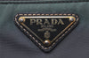 Authentic PRADA Nylon Tessuto Saffiano Leather Shoulder Bag Khaki Green 0488J
