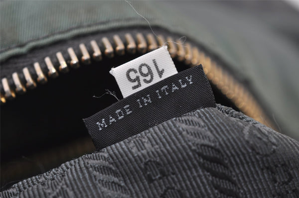 Authentic PRADA Nylon Tessuto Saffiano Leather Shoulder Bag Khaki Green 0488J