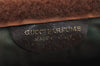 Authentic GUCCI Web Sherry Line Clutch Hand Bag GG PVC Leather Brown Junk 0488K