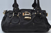 Authentic Chloe Paddington Vintage Leather Shoulder Hand Bag Black 0489J