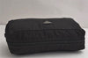 Authentic PRADA Vintage Nylon Tessuto Leather Clutch Hand Bag Purse Black 0489K