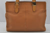 Authentic Burberrys Vintage Leather Hand Bag Brown 0490J