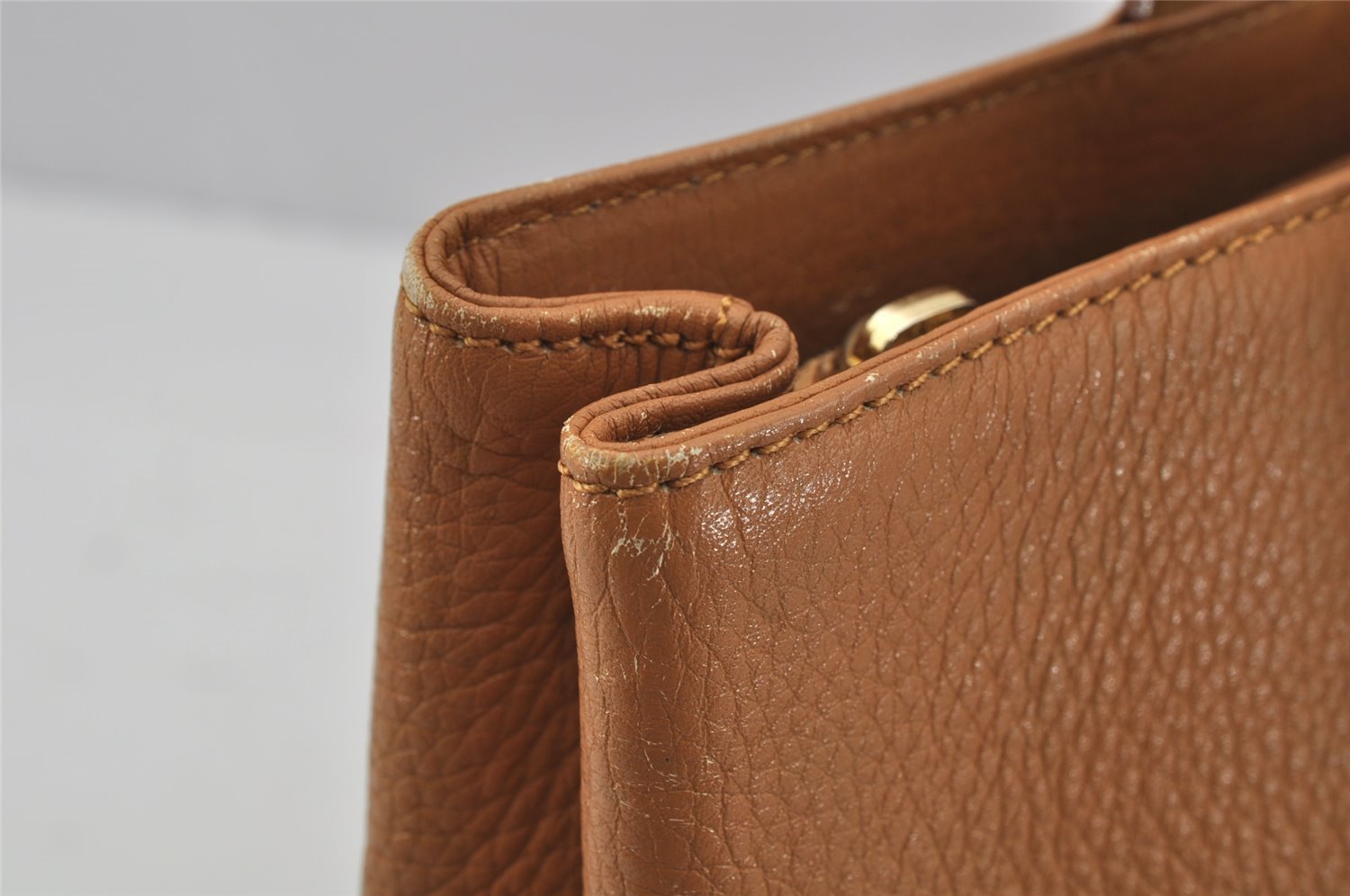 Authentic Burberrys Vintage Leather Hand Bag Brown 0490J