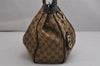 Authentic GUCCI Sukey Shoulder Tote Bag GG Canvas Leather 211944 Brown 0490K