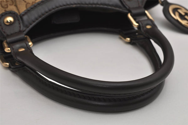 Authentic GUCCI Sukey Shoulder Tote Bag GG Canvas Leather 211944 Brown 0490K