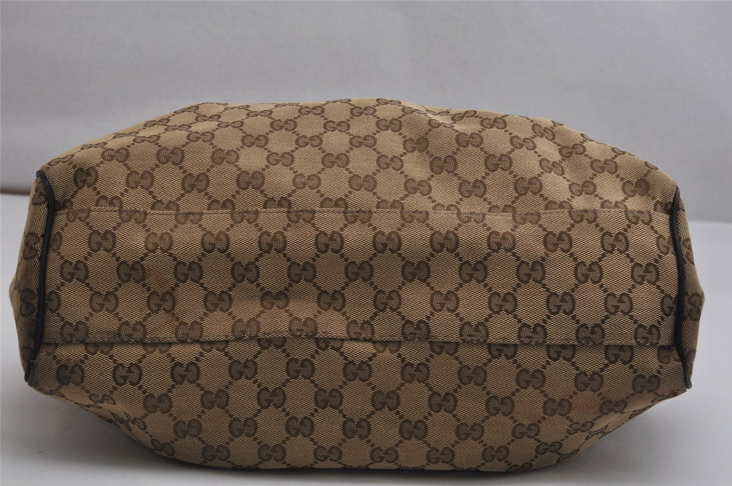 Authentic GUCCI Sukey Shoulder Tote Bag GG Canvas Leather 211944 Brown 0490K