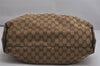Authentic GUCCI Sukey Shoulder Tote Bag GG Canvas Leather 211944 Brown 0490K