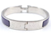 Authentic HERMES Vintage Clic H Bangle Bracelet Purple Silver 0491H