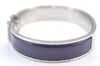 Authentic HERMES Vintage Clic H Bangle Bracelet Purple Silver 0491H