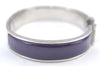 Authentic HERMES Vintage Clic H Bangle Bracelet Purple Silver 0491H