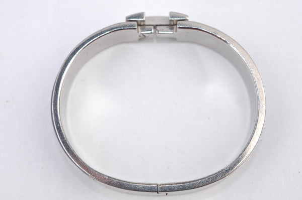 Authentic HERMES Vintage Clic H Bangle Bracelet Purple Silver 0491H