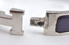 Authentic HERMES Vintage Clic H Bangle Bracelet Purple Silver 0491H