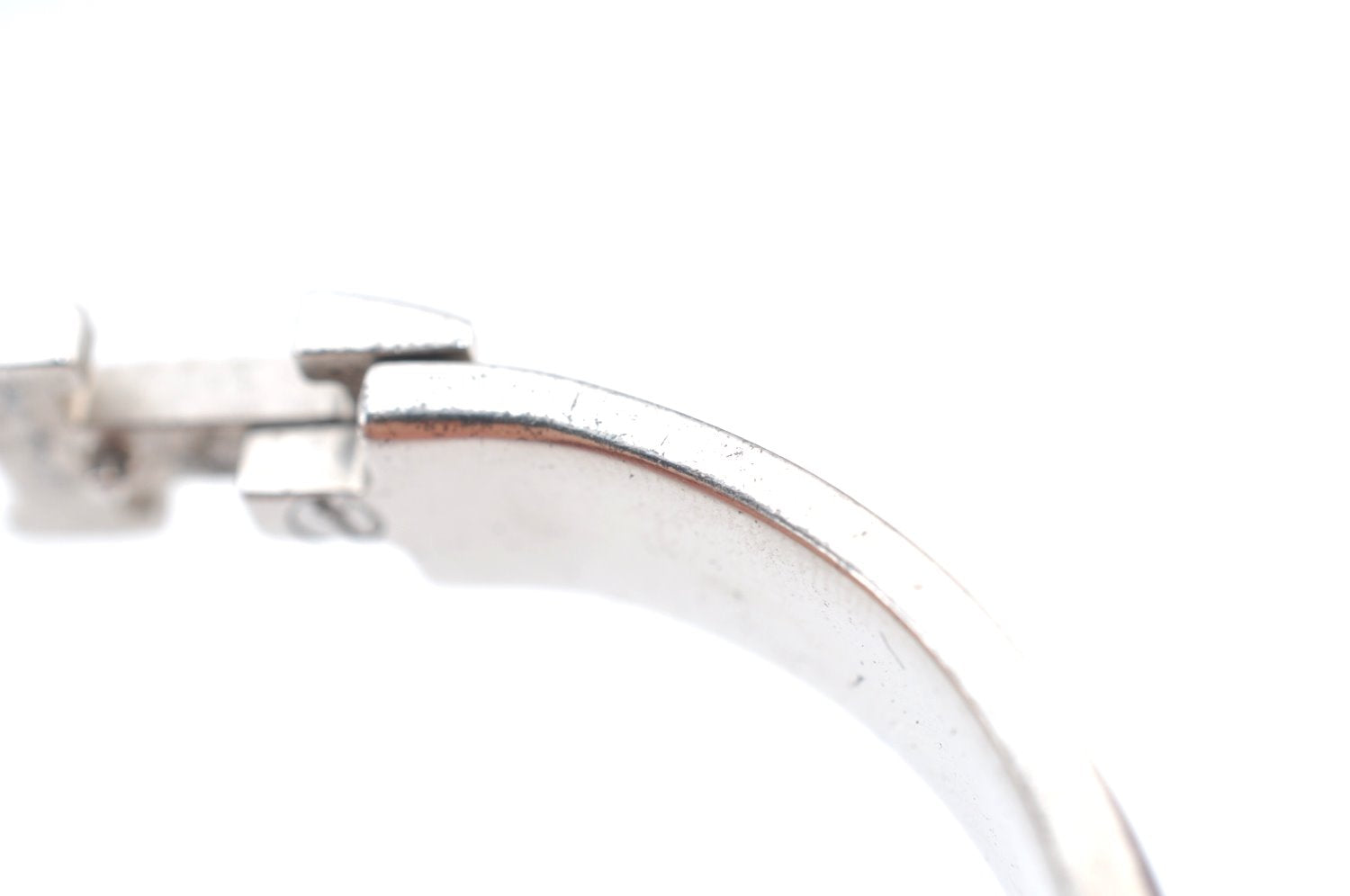 Authentic HERMES Vintage Clic H Bangle Bracelet Purple Silver 0491H