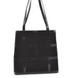 Authentic Salvatore Ferragamo Suede Enamel Shoulder Tote Bag Black SF 0491K