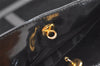 Authentic Salvatore Ferragamo Suede Enamel Shoulder Tote Bag Black SF 0491K