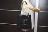 Authentic Salvatore Ferragamo Suede Enamel Shoulder Tote Bag Black SF 0491K