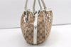 Auth GUCCI Web Sherry Line Match Ball Tote Bag GG Canvas Leather Brown 0492K