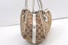 Auth GUCCI Web Sherry Line Match Ball Tote Bag GG Canvas Leather Brown 0492K